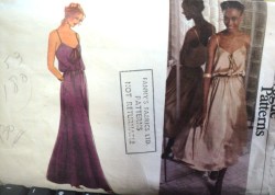 7225 VOG  BLOUSON STRAPPY ELASTIC WST DRESS LENGTHS PATTERN 10